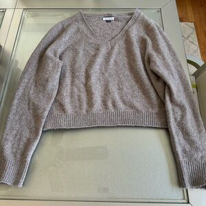 American Eagle Outfitters Heather Gray V-Neck Sweater